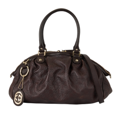 Sukey Boston Bag, Leather, Brown, 223974, DB/S, 2*